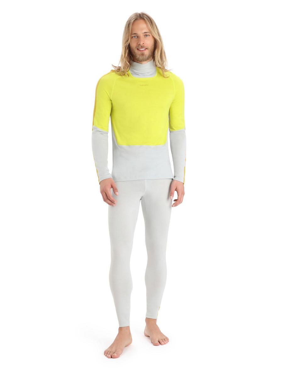 Ether / Shine Men's Icebreaker Merino 200 Sonebula Long Sleeve High Neck Thermal Top Base Layers | USA 1345VRWD